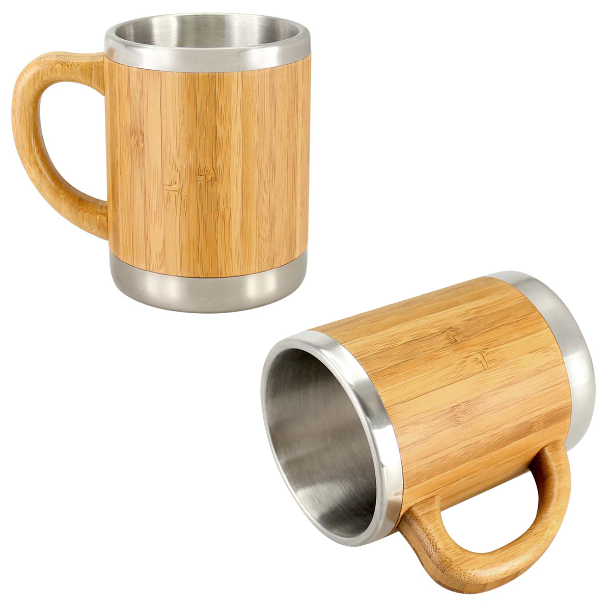 MUG TAZA MADERA BAMBÚ ASA ECOLÓGICO 350 ML - 2