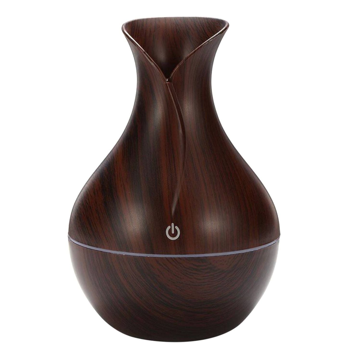 HUMIDIFICADOR AROMATIZADOR 130 ML JARRÓN MADERA LED USB - 1