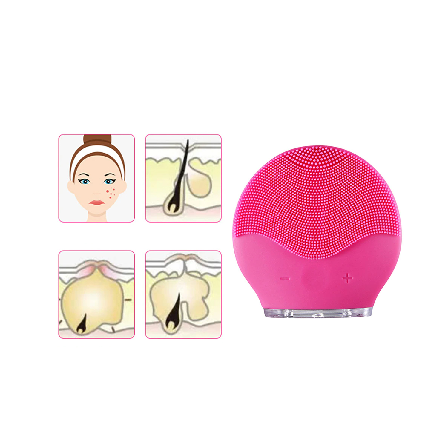 LIMPIEZA MASAJE ULTRASÓNICO CUERPO IMPORTCLICK SAL.12 ROSTRO ROSA - 3