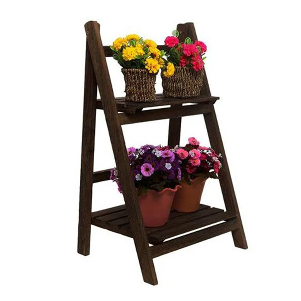 ESTANTE ORGANIZADOR MADERA 2 NIVELES 50 X 36 CM CAOBA - 2