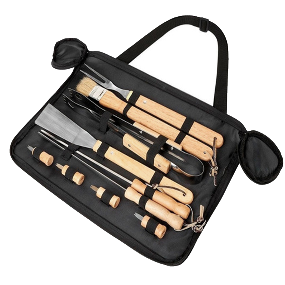 SET MALETÍN ASADO PARRILLA NEGRO 10 HERRAMIENTAS - 2