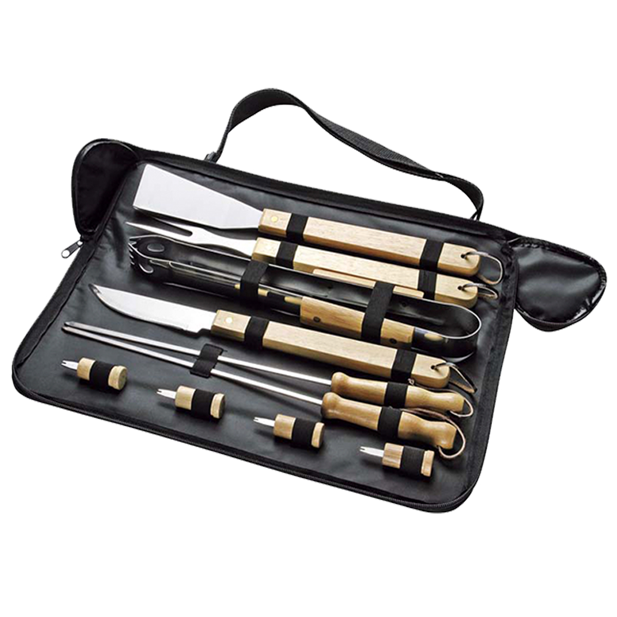 SET MALETÍN ASADO PARRILLA NEGRO 10 HERRAMIENTAS - 3