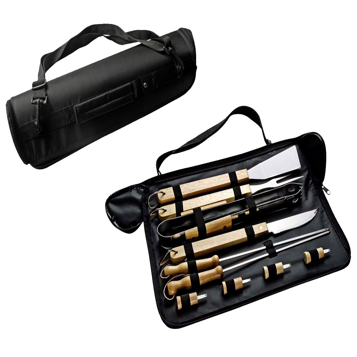 SET MALETÍN ASADO PARRILLA NEGRO 10 HERRAMIENTAS - 4