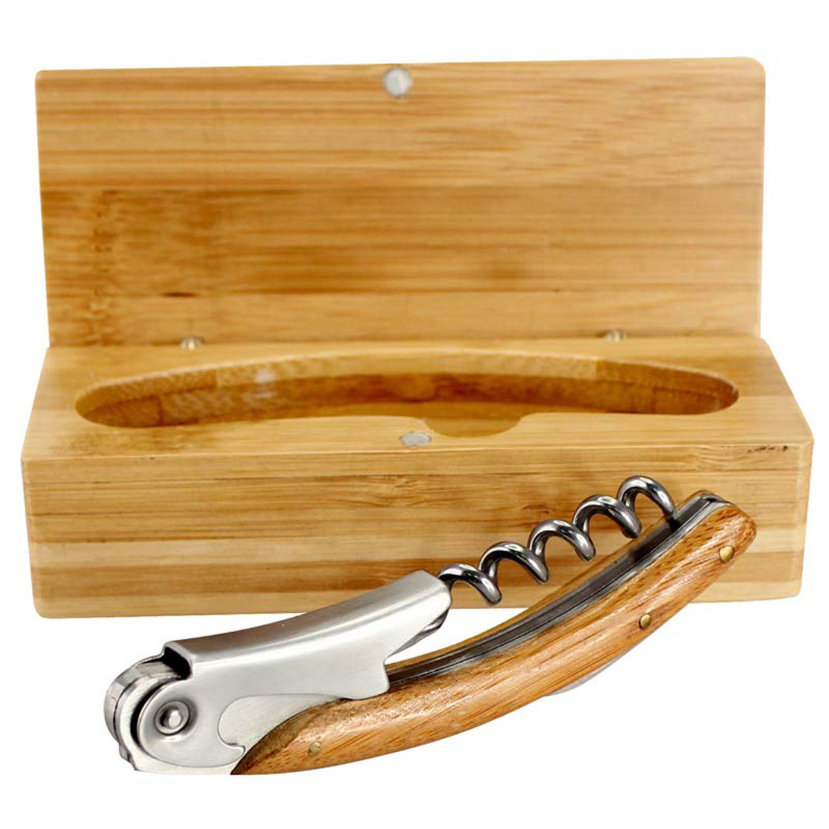 CAJA ELEGANTE DESCORCHADOR VINO BAMBÚ ECOLÓGICO - 4