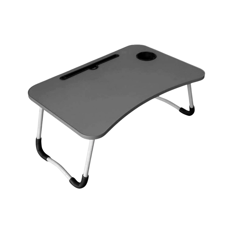 BANDEJA IMPORTCLICK HOG.17 MESA NOTEBOOK CON POSA VASO NEGRO MADERA - 1