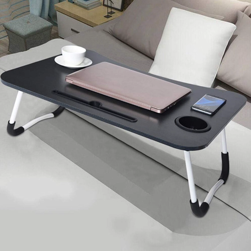 BANDEJA IMPORTCLICK HOG.17 MESA NOTEBOOK CON POSA VASO NEGRO MADERA - 6