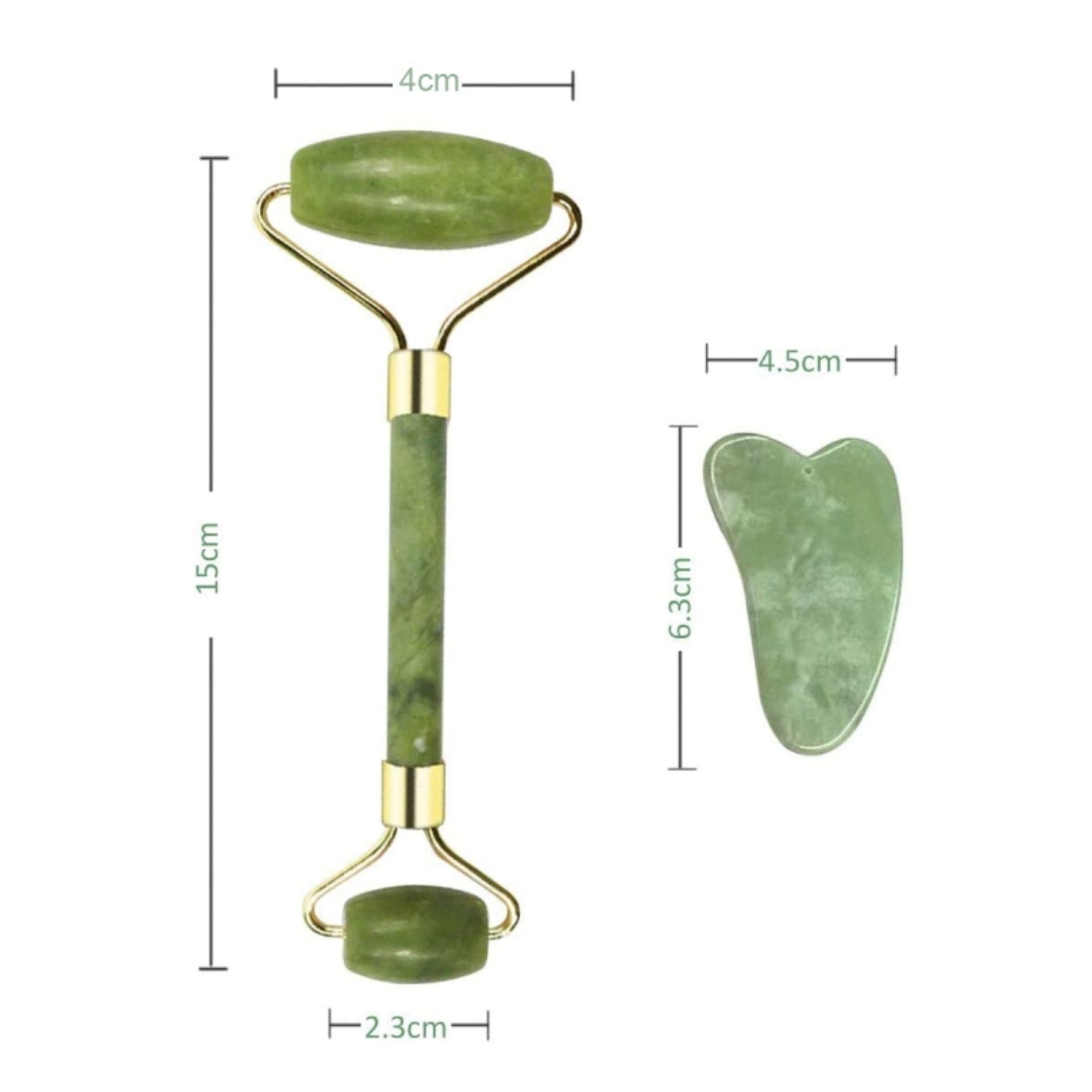 RODILLO MASAJEADOR FACIAL PIEDRA JADE 100% NATURAL - 4