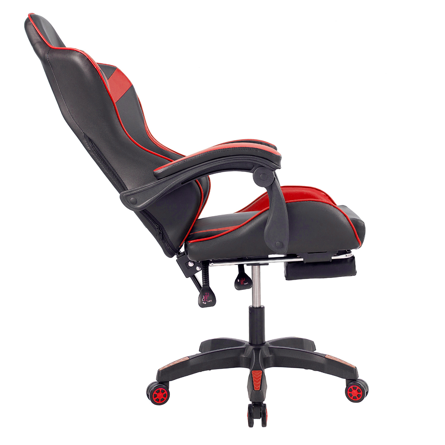SILLA GAMER OFICINA AJUSTABLE RECLINABLE ROJA - 5