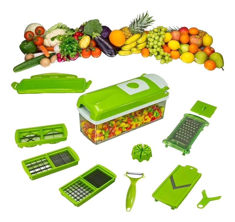 PICADOR RALLADOR CORTADOR MULTIUSO FRUTAS VERDURAS - 3
