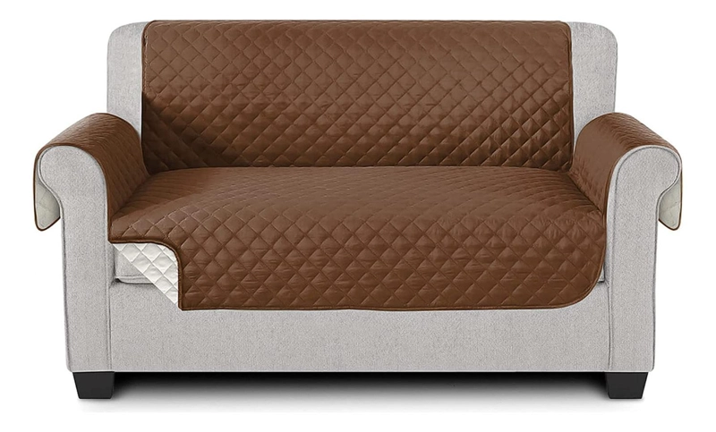 FUNDA COBERTOR PROTECTOR SOFA SILLON 2 CUERPOS CAFE - 1