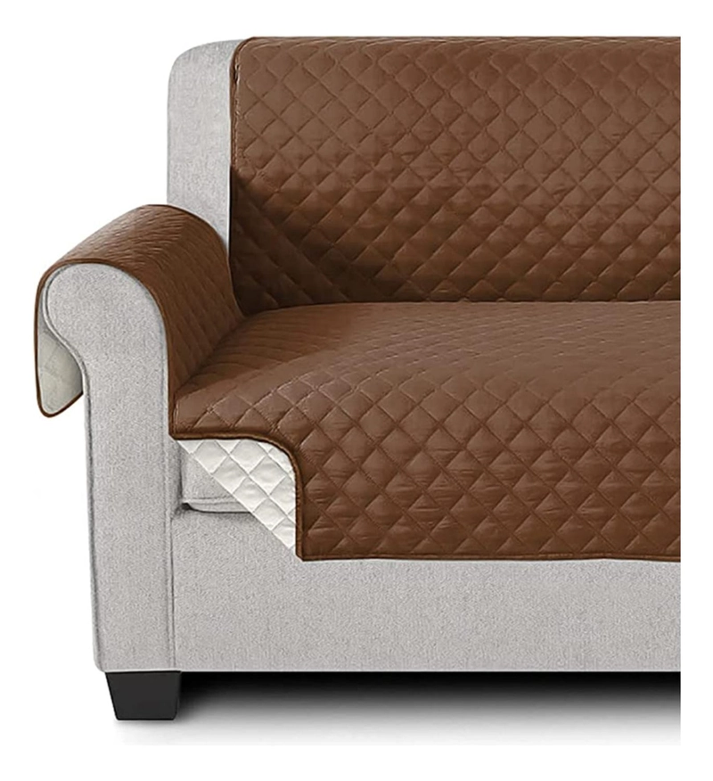 FUNDA COBERTOR PROTECTOR SOFA SILLON 2 CUERPOS CAFE - 3