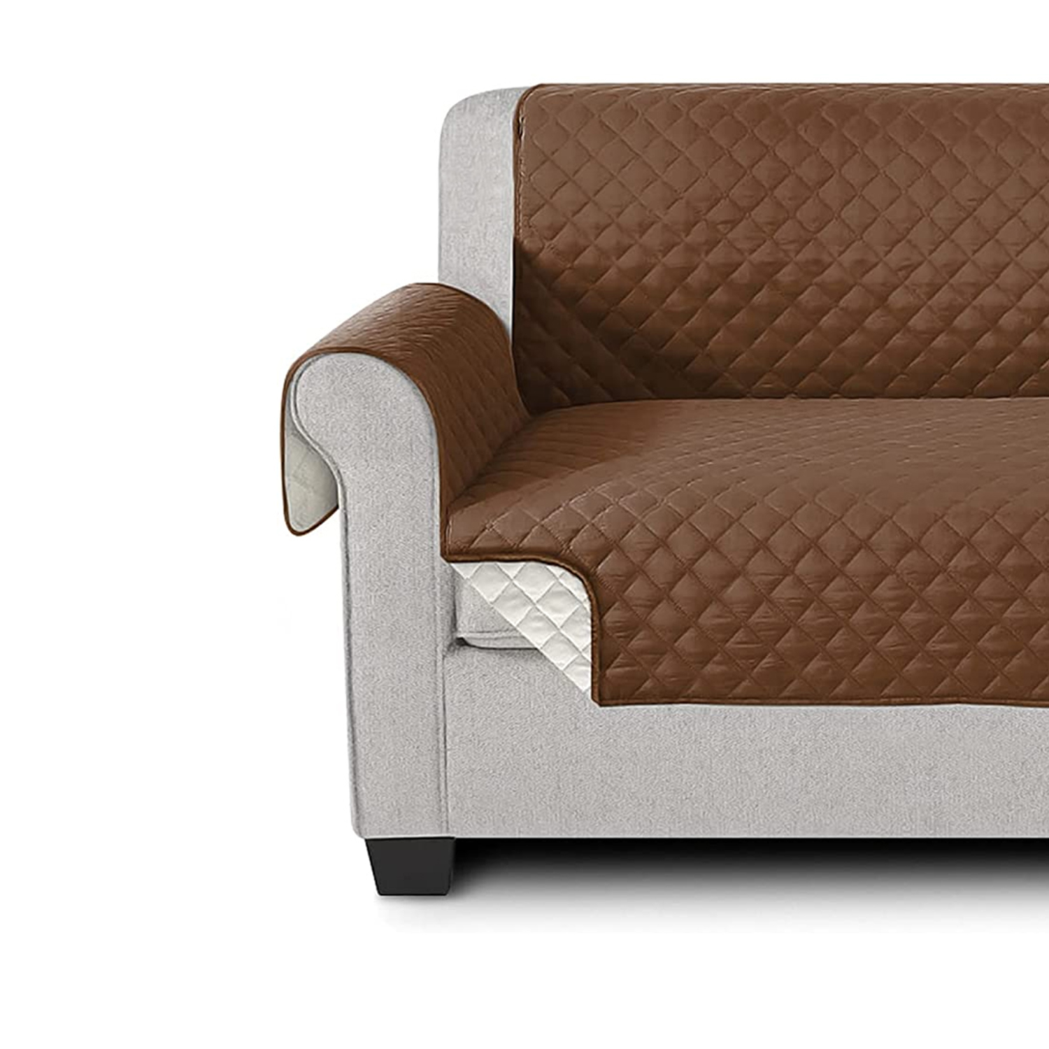 FUNDA COBERTOR PROTECTOR SOFÁ SILLÓN 2 CUERPOS CAFÉ - 3