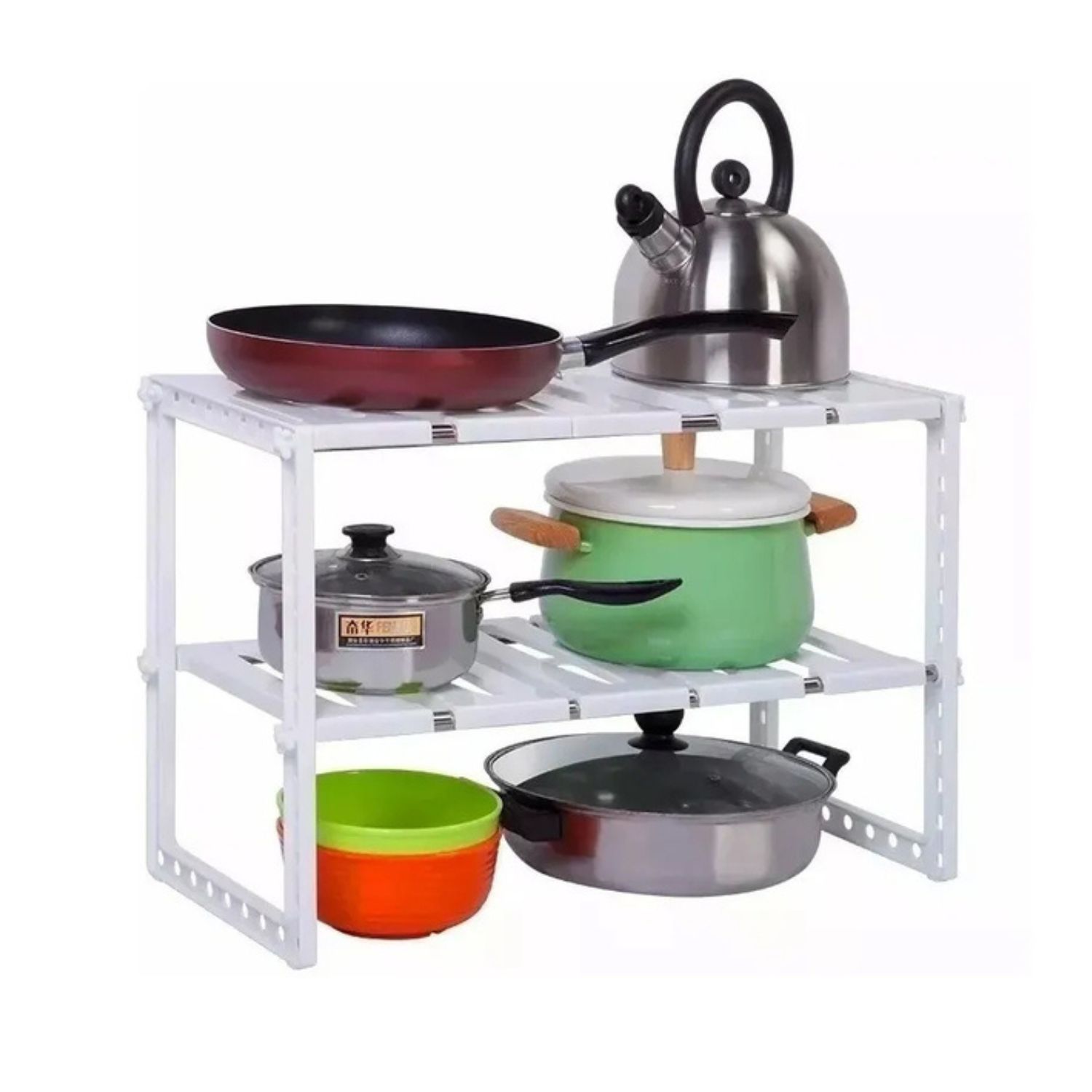 ESTANTE ORGANIZADOR 2 NIVELES MULTIUSO COCINA 75X46X26 CM - 3