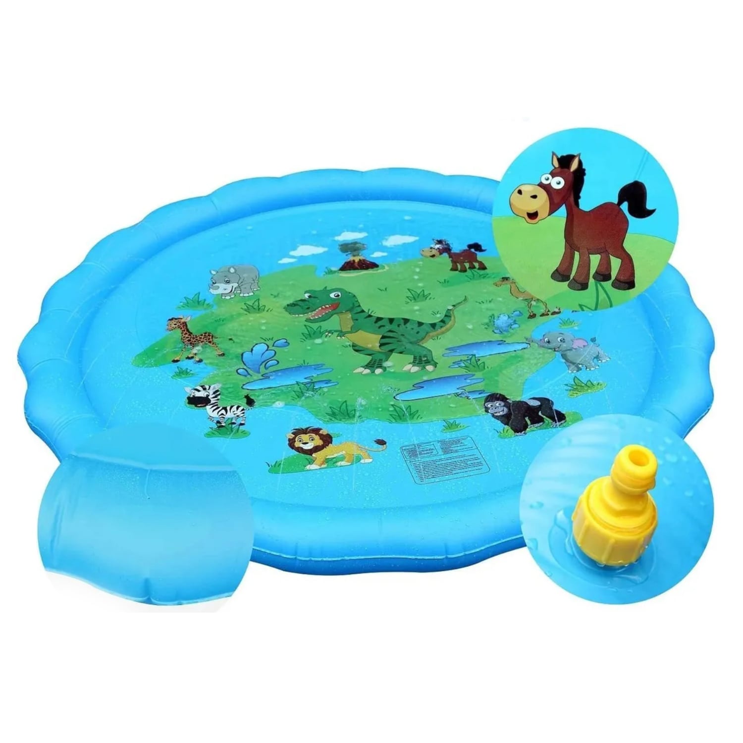 PISCINA IMPORTCLICK ALFOMBRA INFANTIL REGADERA AGUA 150 CM AZUL - 4