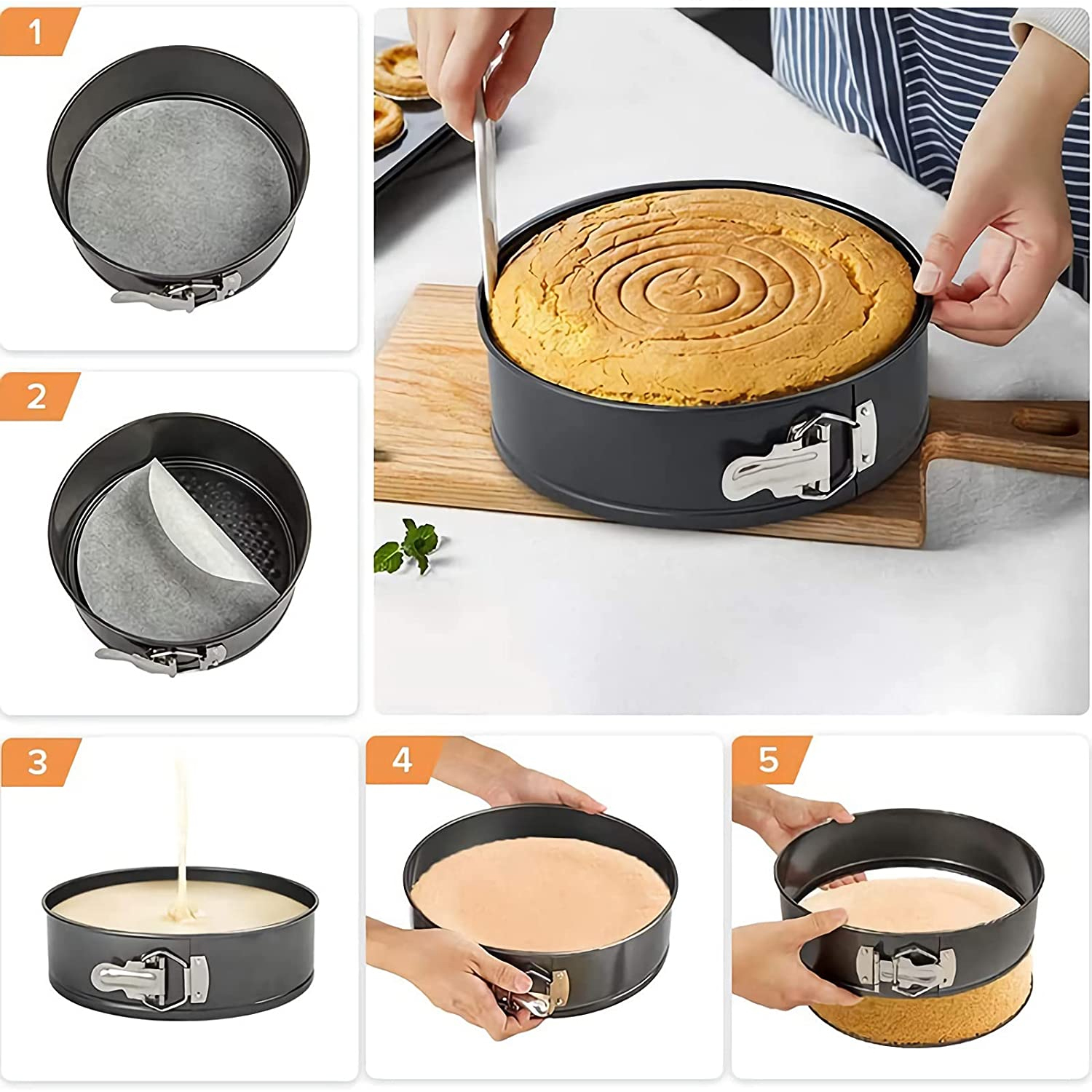 SET 3 MOLDES CIRCULAR DESMONTABLE ANTIADHERENTE COCINA - 4
