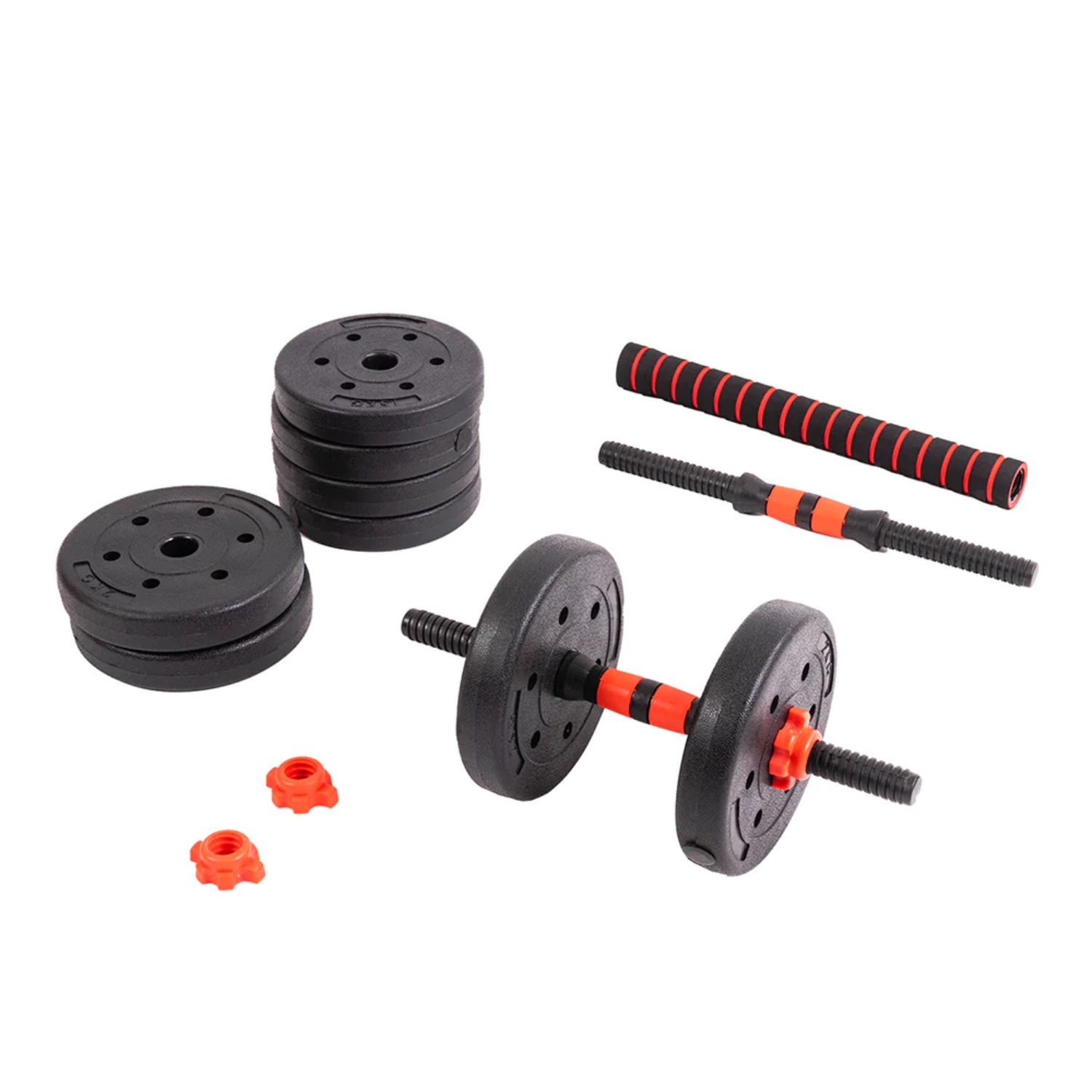 SET MANCUERNAS IMPORTCLICK DEP.21 10 KG BARRA ARMABLE AJUSTABLE PROFESIONAL - 4