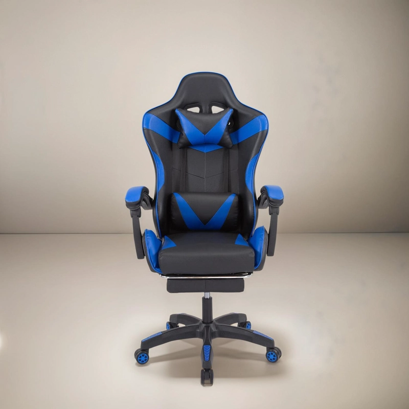 SILLA GAMER OFICINA AJUSTABLE RECLINABLE AZUL - 2