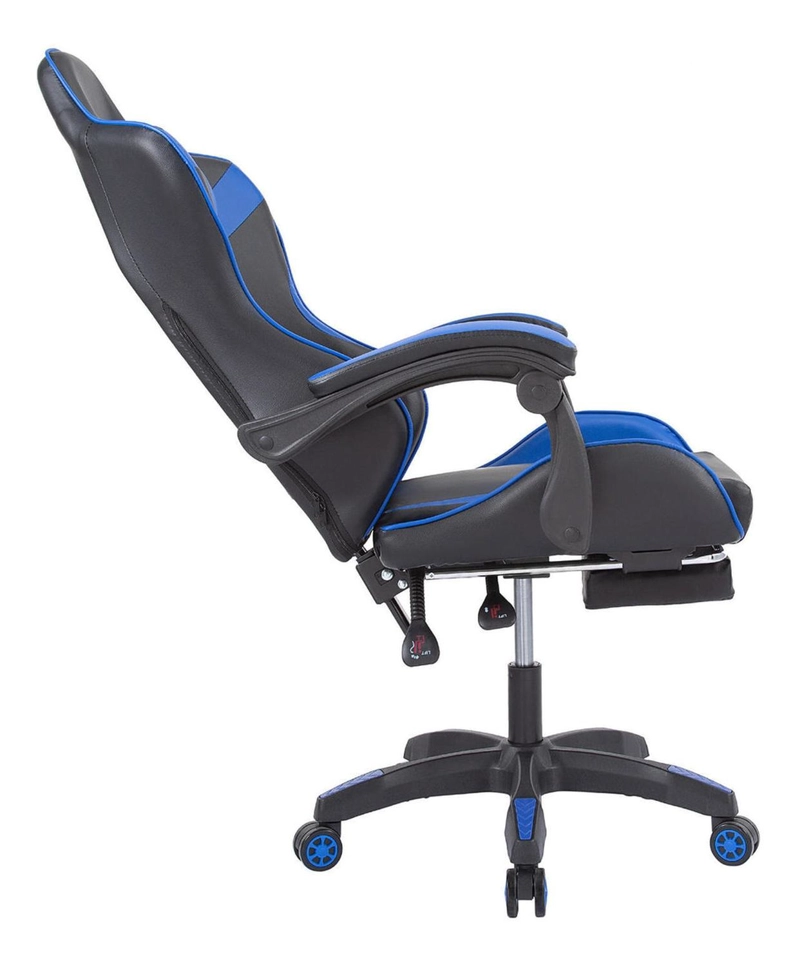 SILLA GAMER OFICINA AJUSTABLE RECLINABLE AZUL - 5