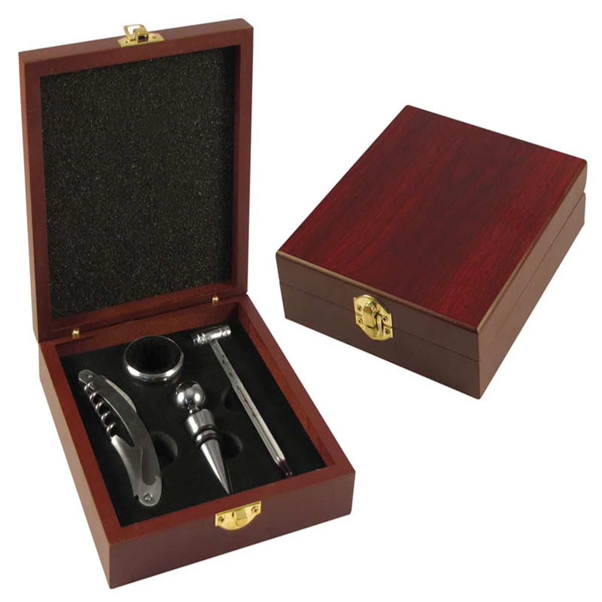 SET VINO 4 ACCESORIOS EN CAJA MADERA - 4