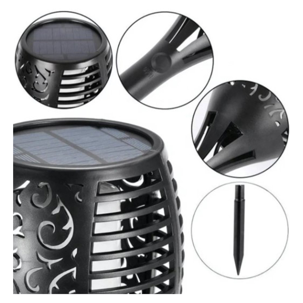 ESTACA LED SOLAR DECORACIÓN JARDÍN EXTERIOR 50 CM - 4