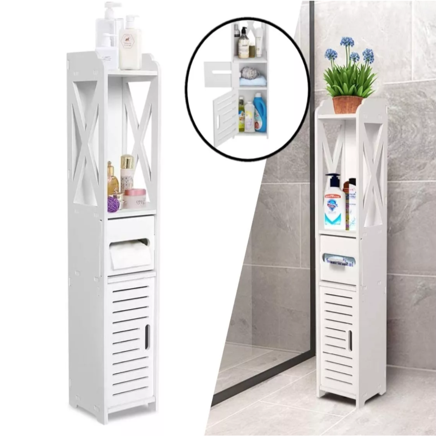 ESTANTE IMPORTCLICK HOG.44 BLANCO BAÑO ORGANIZADOR MULTIUSO 80X20X18 CM - 6