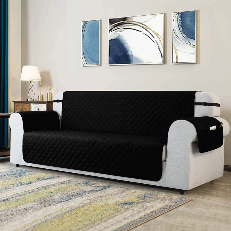 FUNDA COBERTOR PROTECTOR SOFA SILLON 3 CUERPOS NEGRO - 6