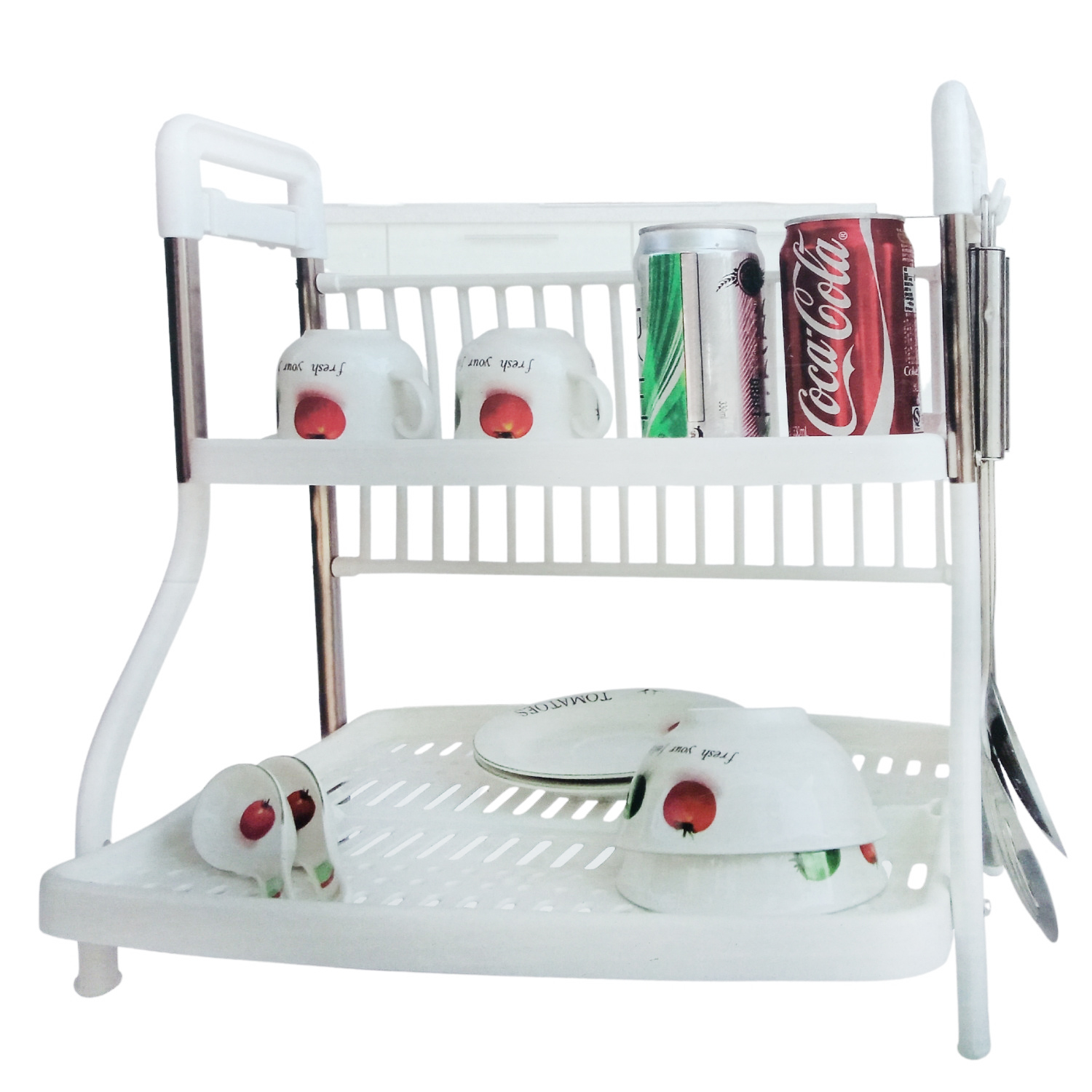 RACK ESCURRIDOR SECADOR LOZA BLANCO 2 NIVELES - 1