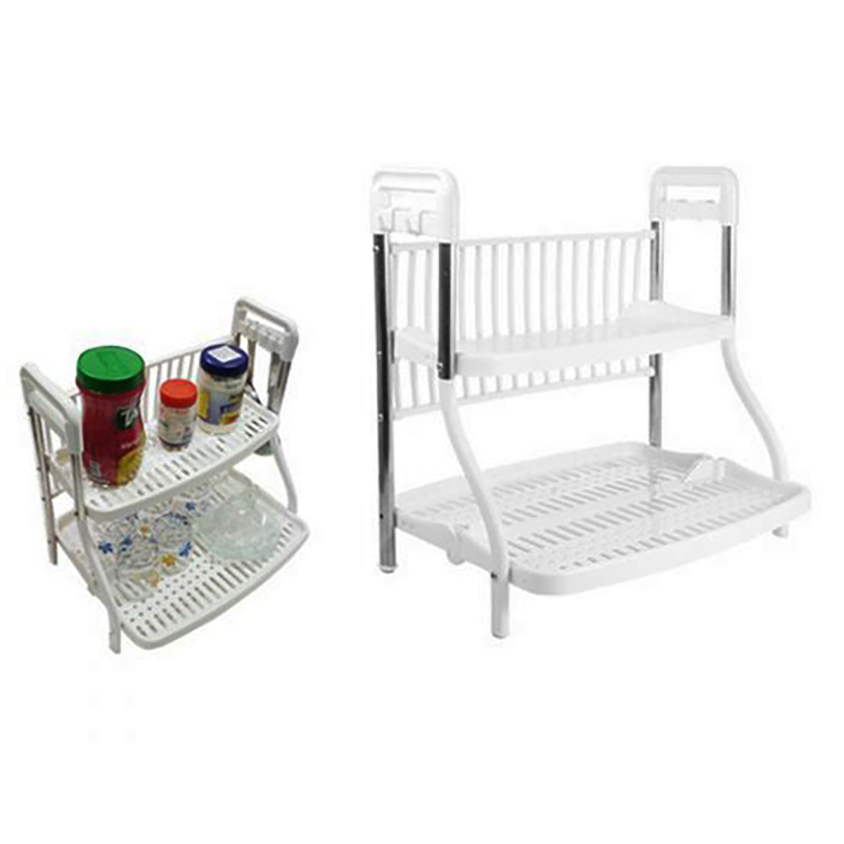 RACK ESCURRIDOR SECADOR LOZA BLANCO 2 NIVELES - 3