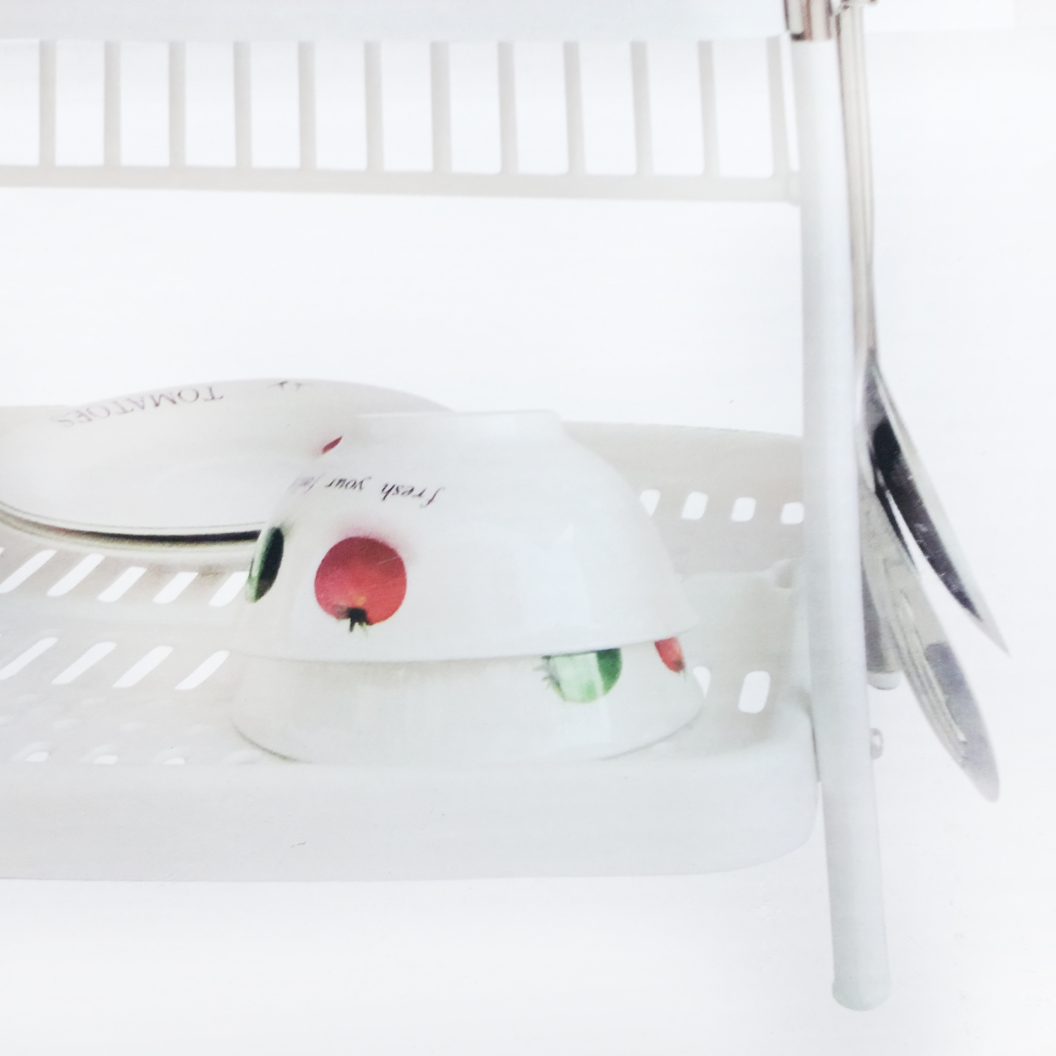 RACK ESCURRIDOR SECADOR LOZA BLANCO 2 NIVELES - 4