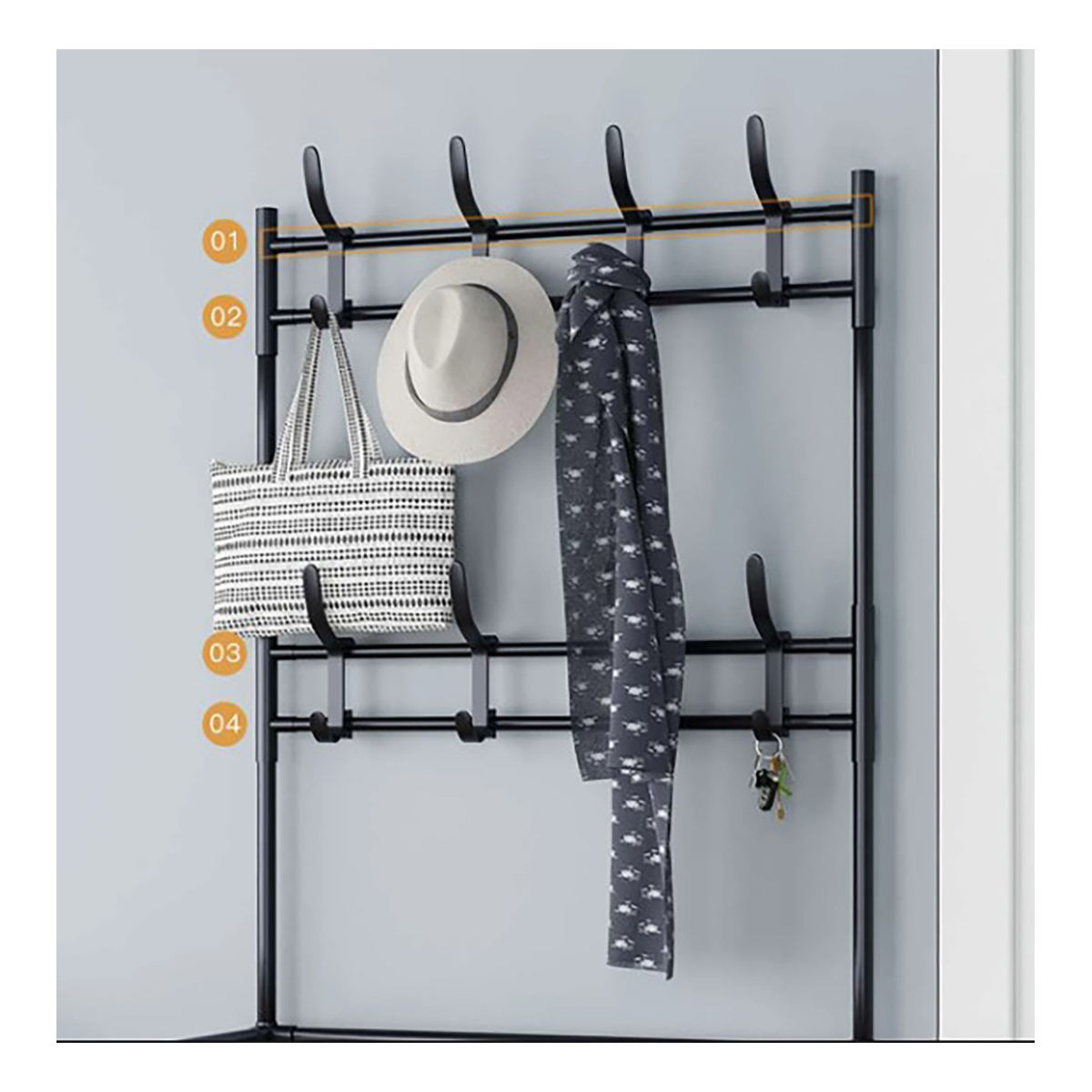 RACK IMPORTCLICK HOG.84 ESTANTE ORGANIZADOR COLGADOR 4 NIVELES NEGRO - 4