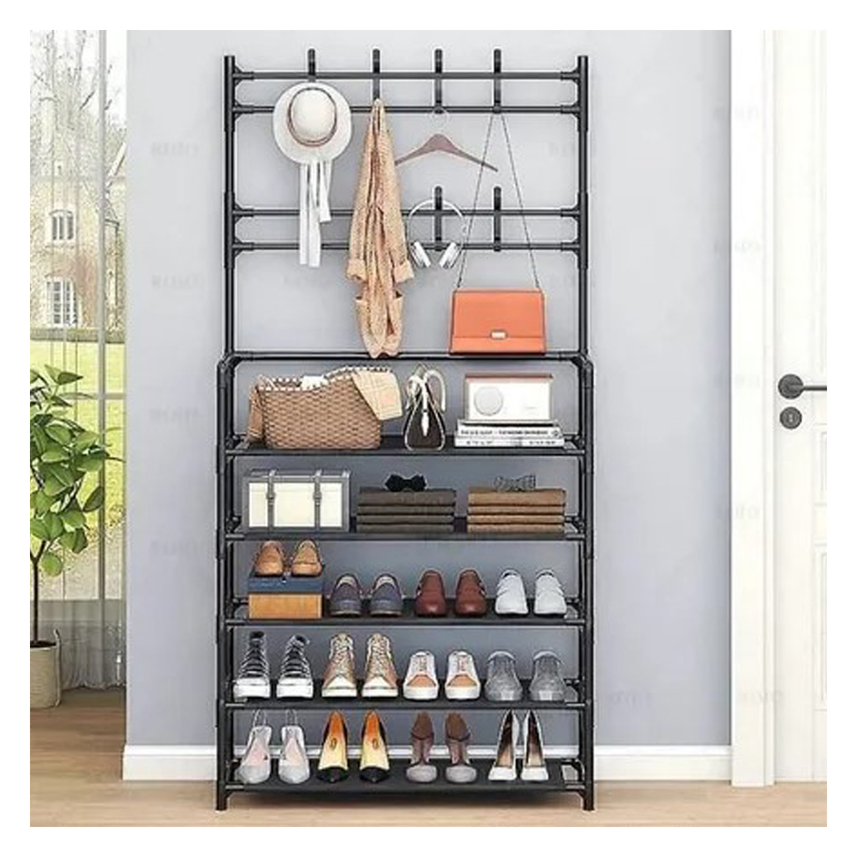 RACK IMPORTCLICK HOG.84 ESTANTE ORGANIZADOR COLGADOR 4 NIVELES NEGRO - 5