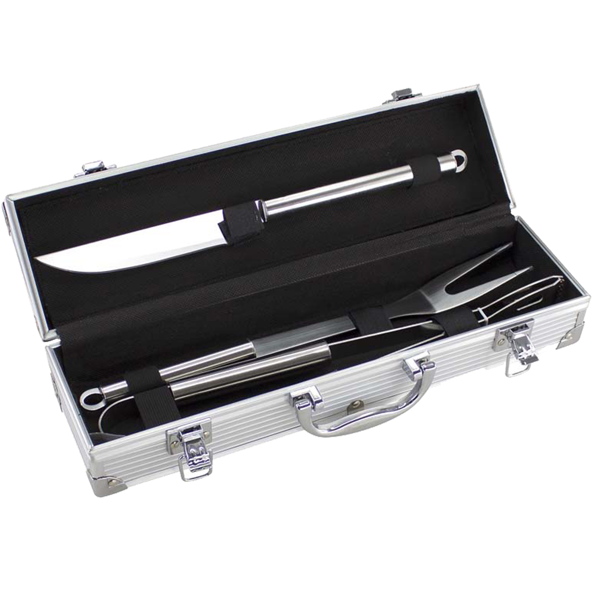 SET MALETÍN DELUXE METÁLICO ASADO 3 HERRAMIENTAS - 1