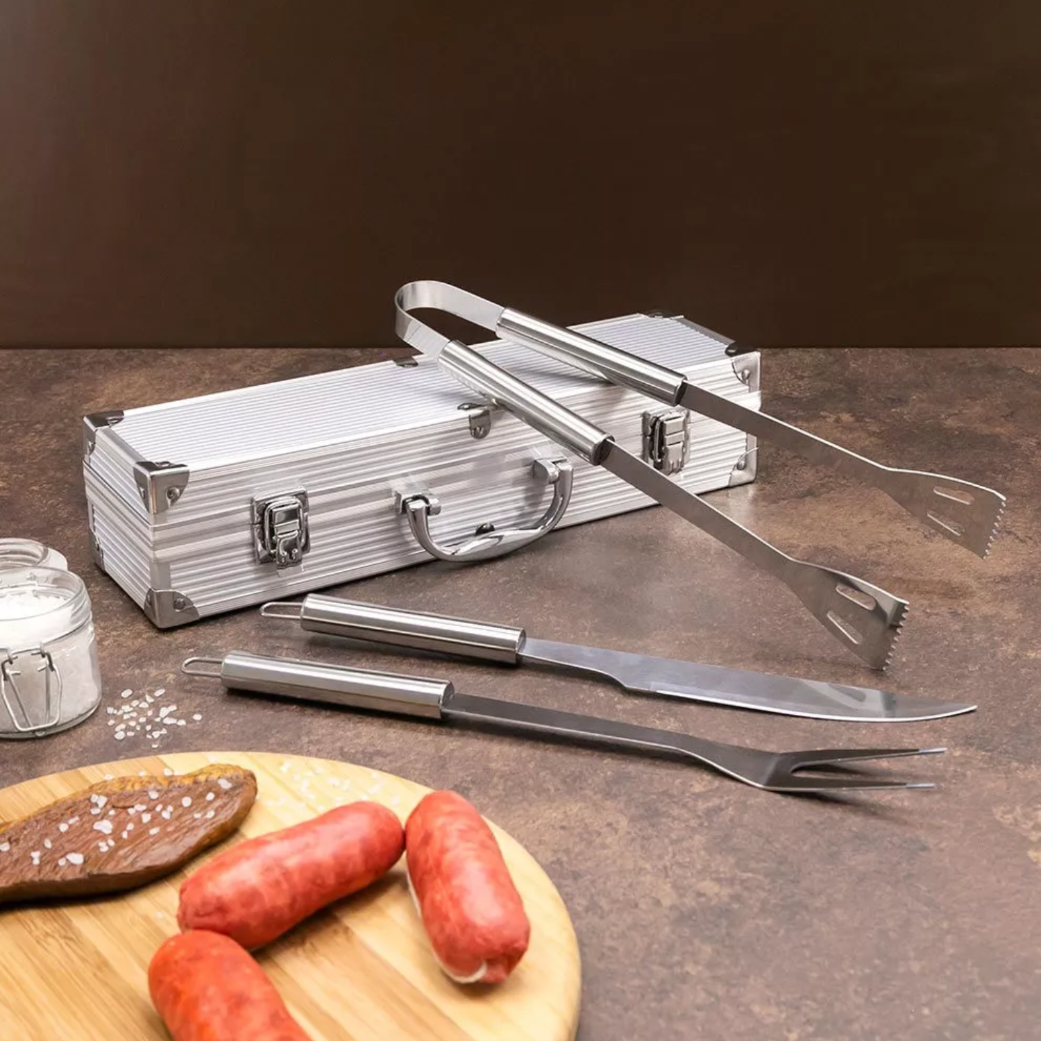 SET MALETÍN DELUXE METÁLICO ASADO 3 HERRAMIENTAS - 6