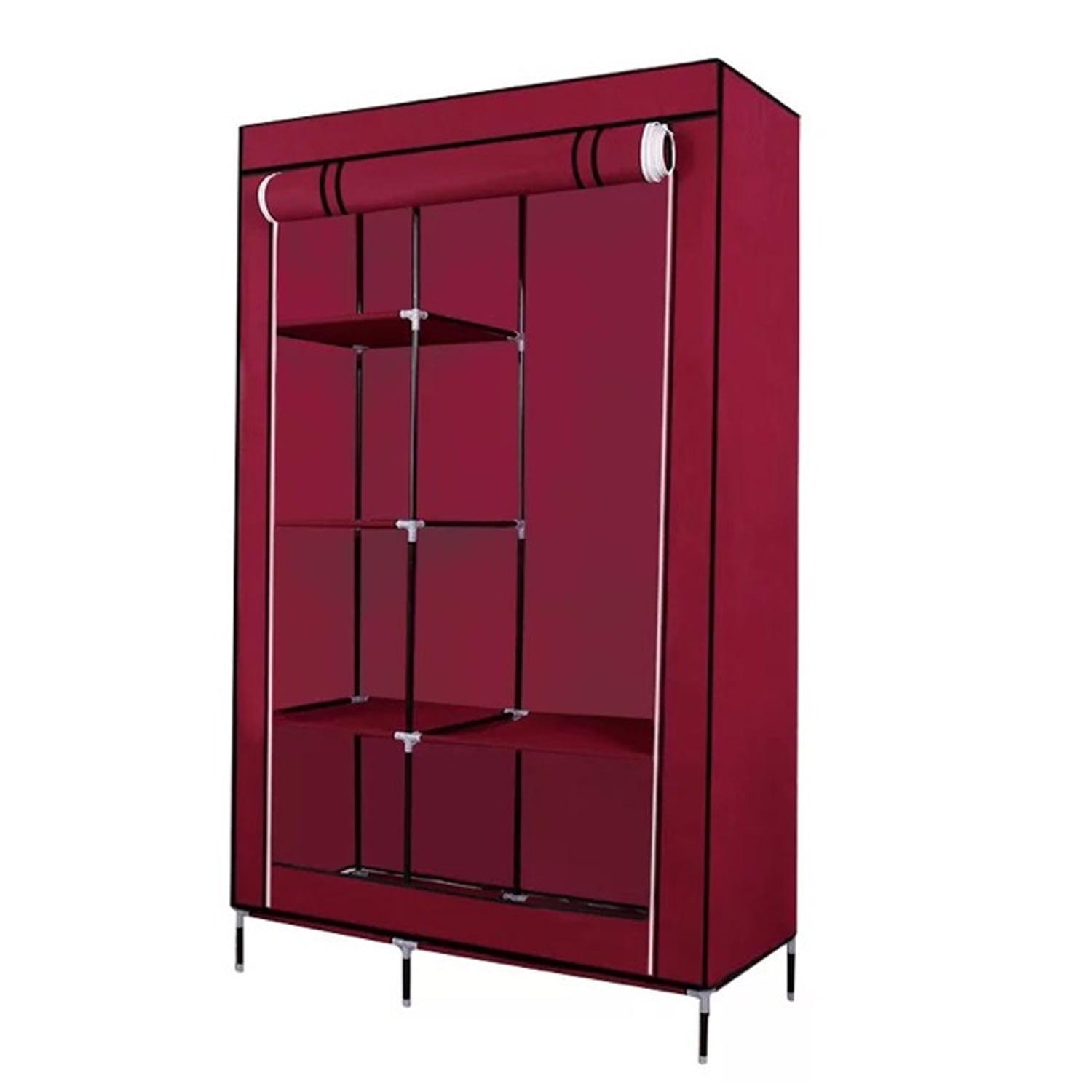 CLÓSET IMPORTCLICK HOG.86 FUCSIA ORGANIZADOR ARMABLE TELA 2 CUERPOS WINE RED 105X45X175 CM - 1