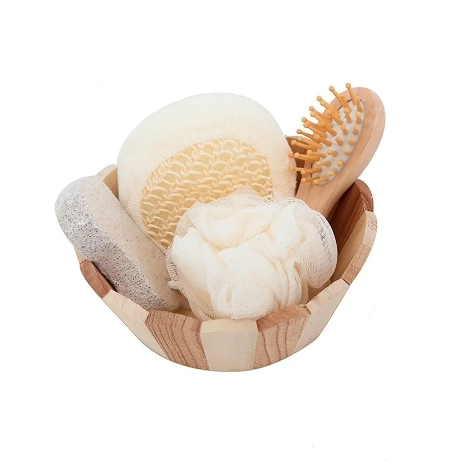 CANASTO MADERA SPA IMPORTCLICK BELLEZA CUIDADO PERSONAL REDONDO - 1