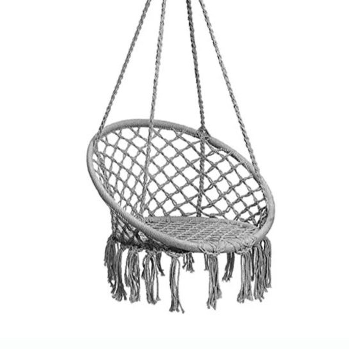 HAMACA SILLA COLUMPIO ALGODÓN GRIS 80 X 70 CM - 1