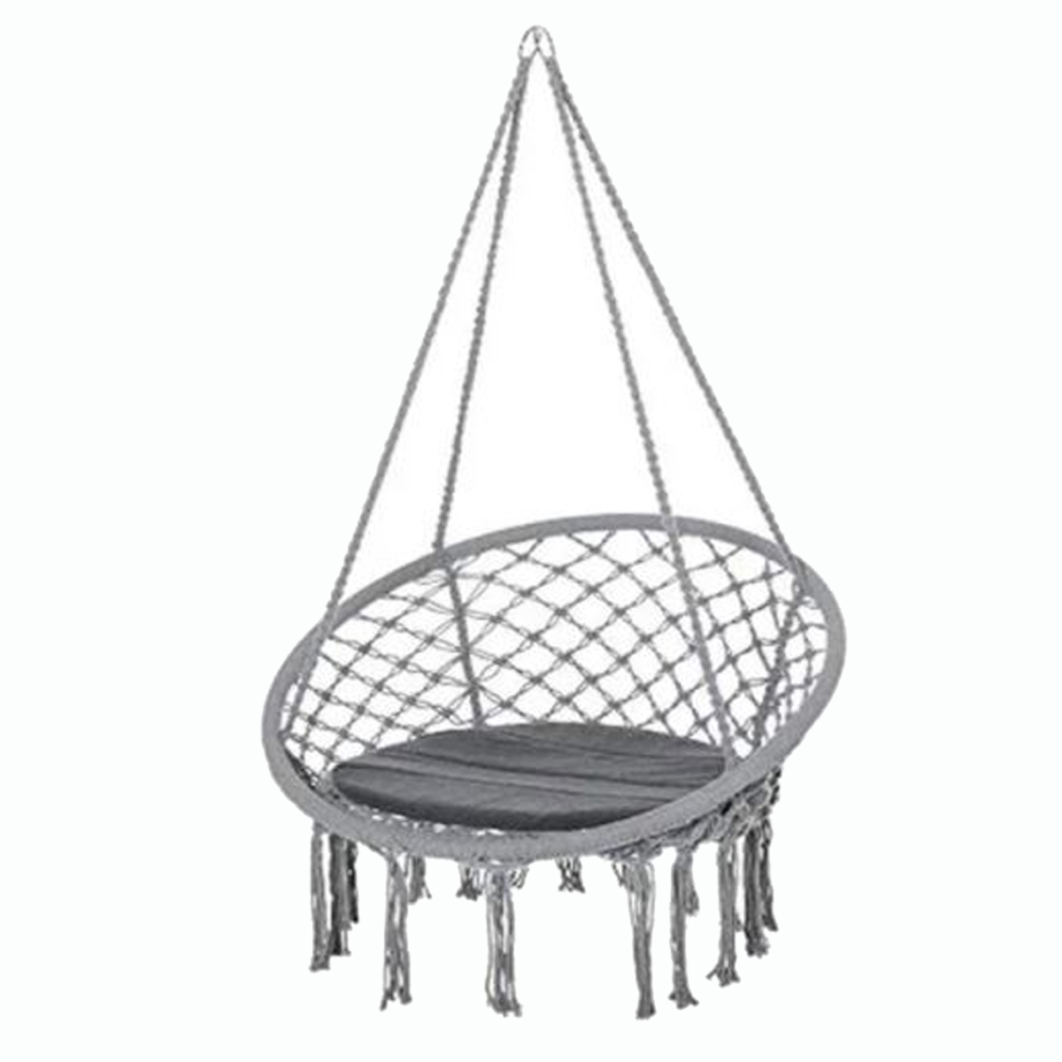 HAMACA SILLA COLUMPIO ALGODÓN GRIS 80 X 70 CM - 2