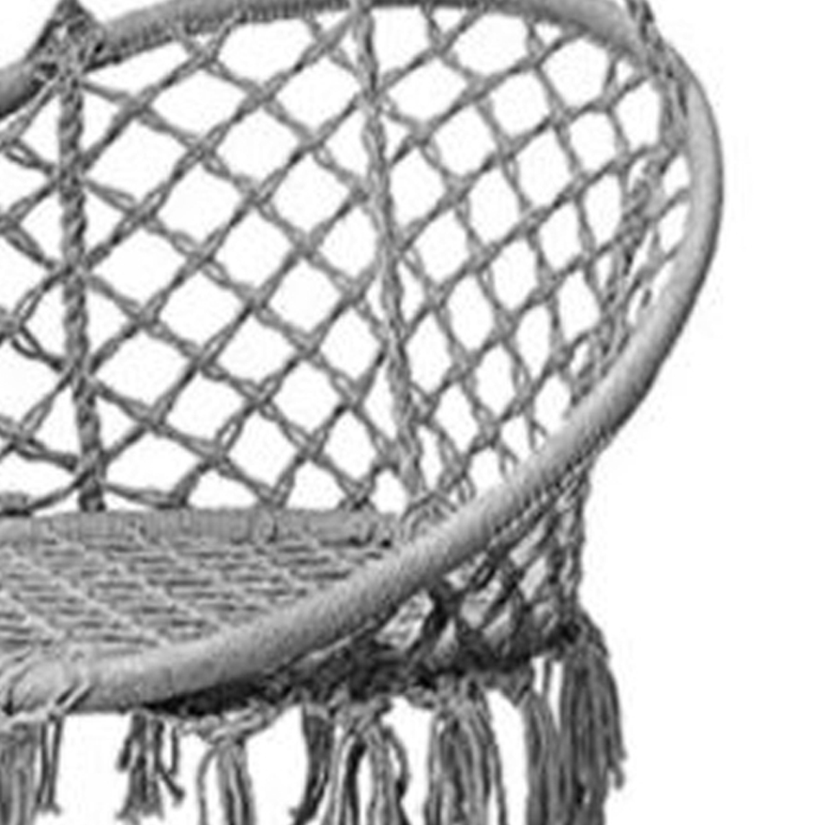 HAMACA SILLA COLUMPIO ALGODÓN GRIS 80 X 70 CM - 3