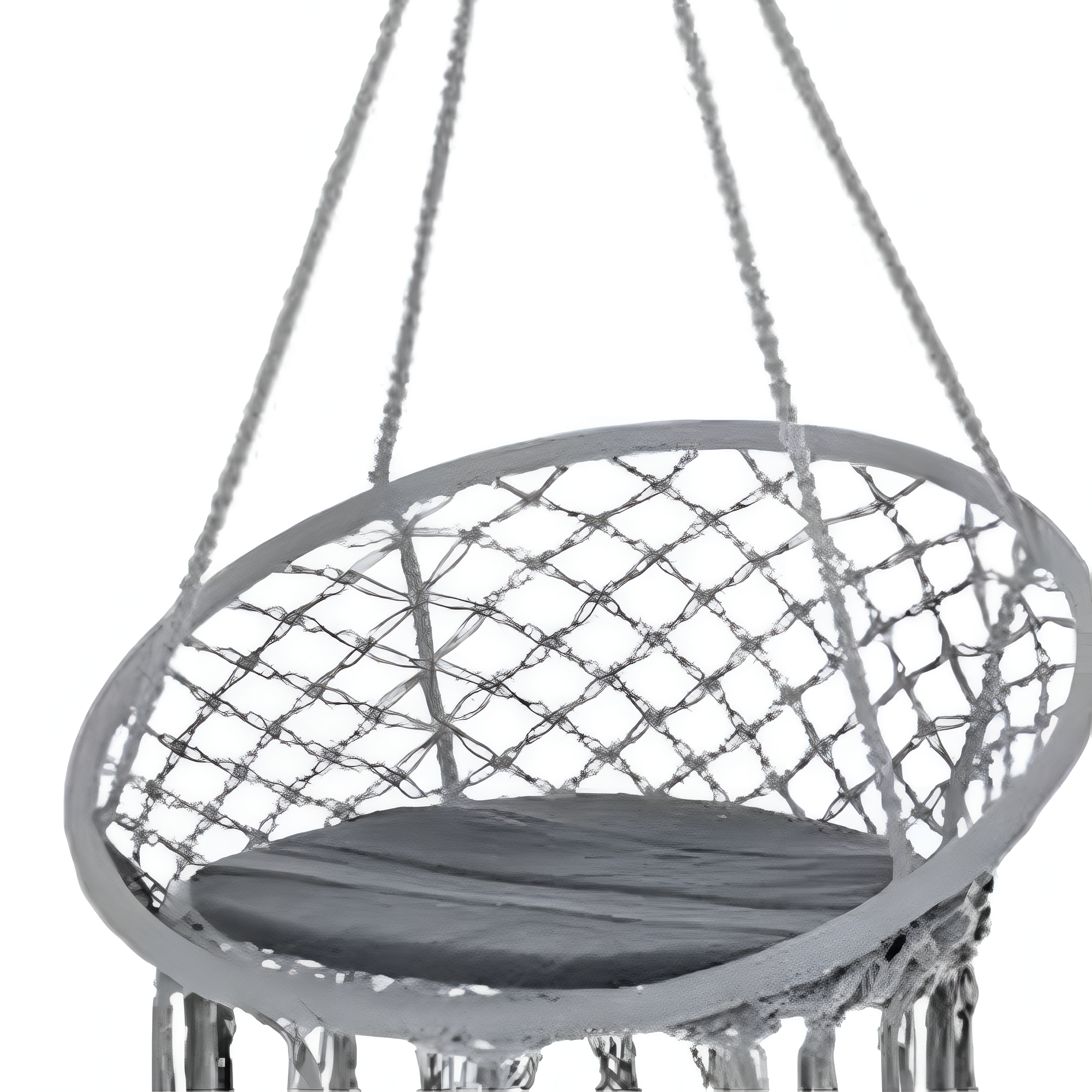 HAMACA SILLA COLUMPIO ALGODÓN GRIS 80 X 70 CM - 5
