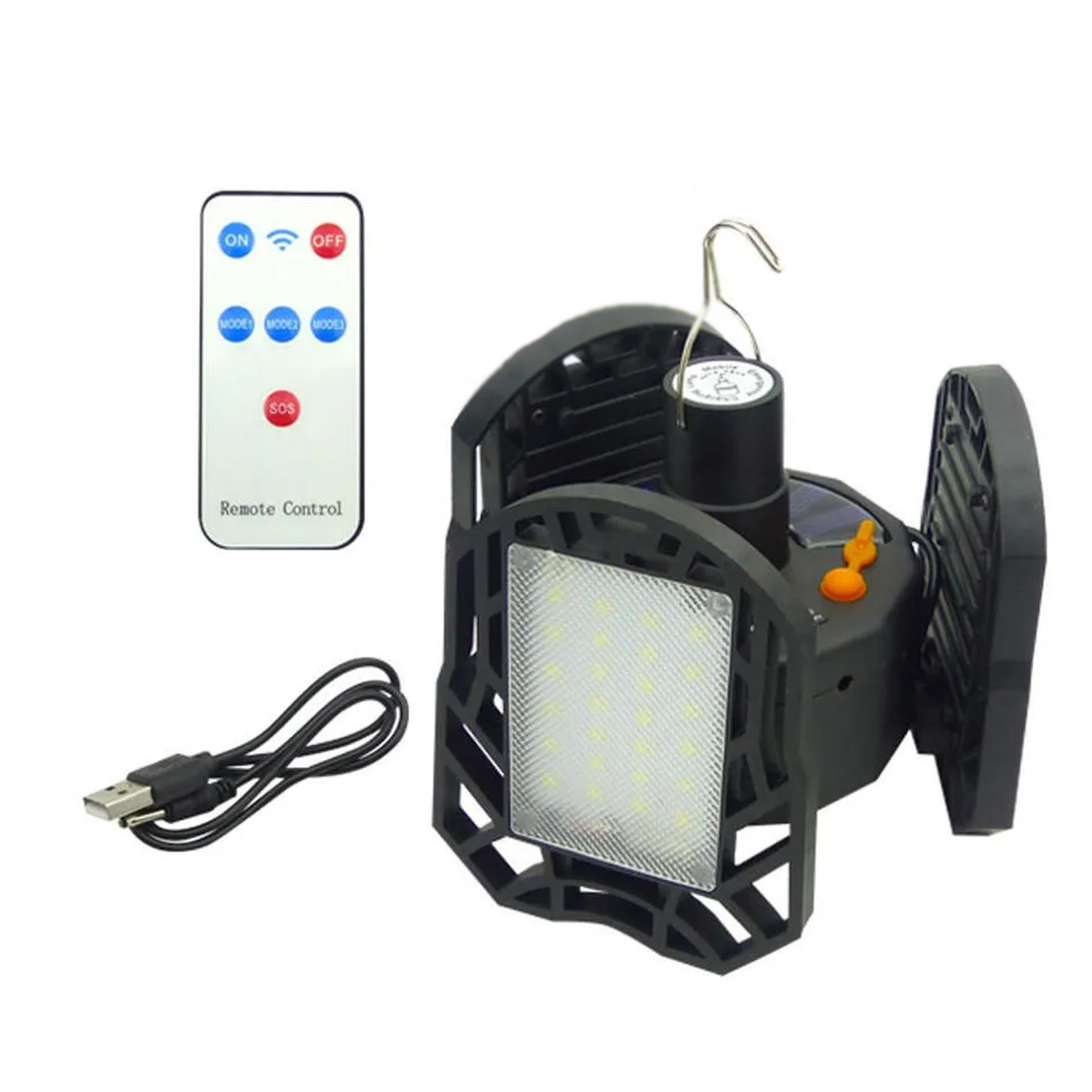 FOCO SOLAR EXTENSIBLE 3 PLACAS 72 LED CONTROL REMOTO - 2