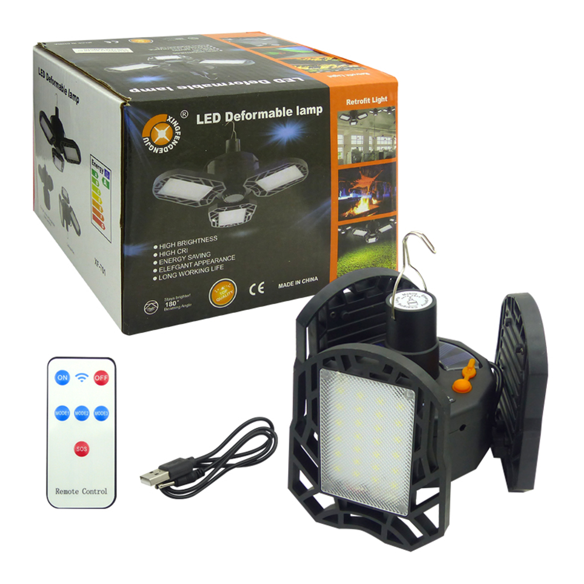 FOCO SOLAR EXTENSIBLE 3 PLACAS 72 LED CONTROL REMOTO - 4