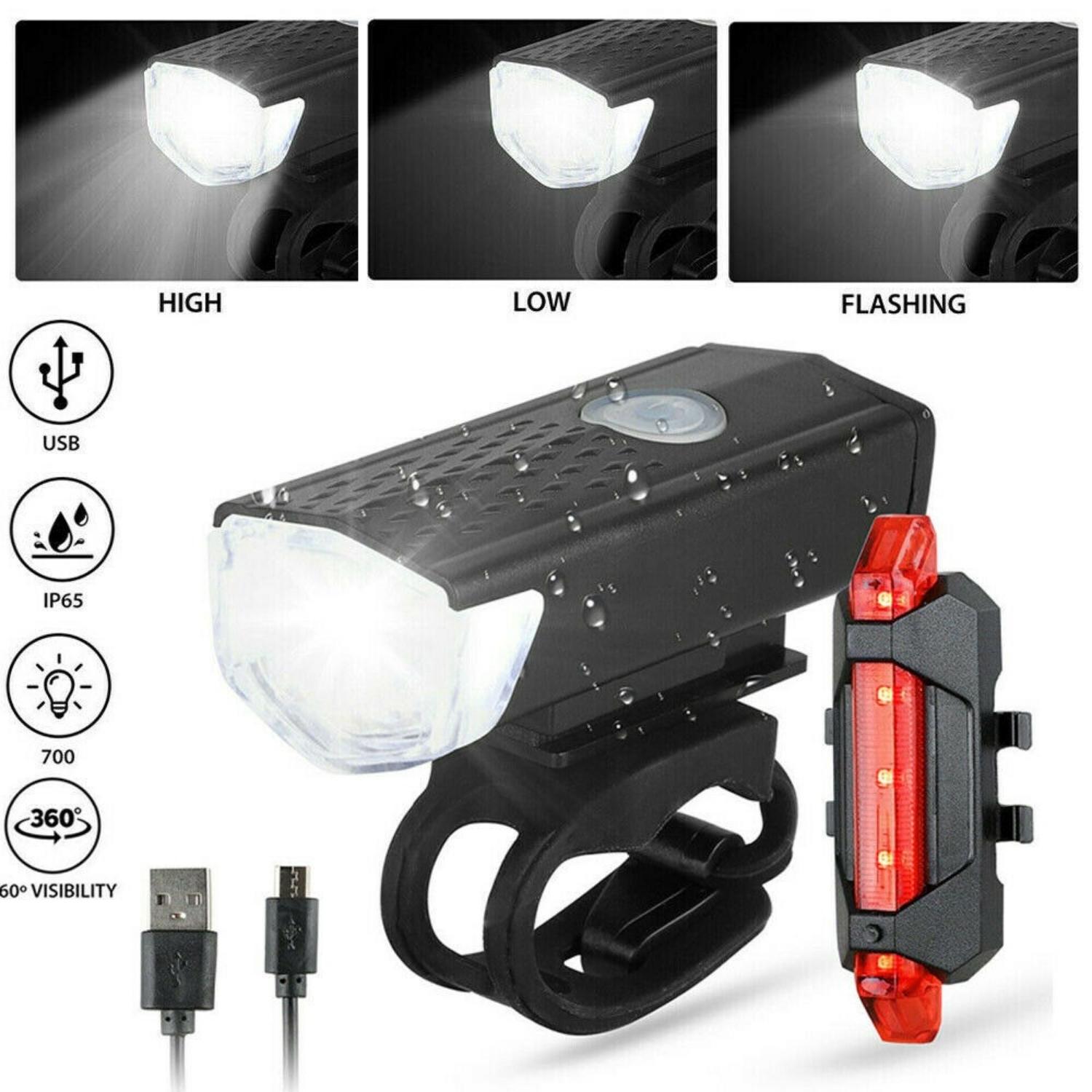 KIT LUCES LED DELANTERA TRASERA BICICLETA RECARGABLE - 4
