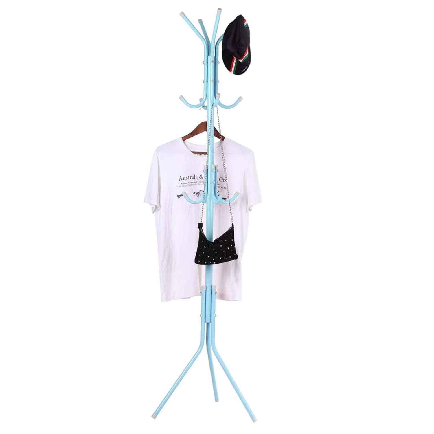 COLGADOR PERCHERO METÁLICO TRÍPODE CELESTE 165 CM X 42 CM - 2