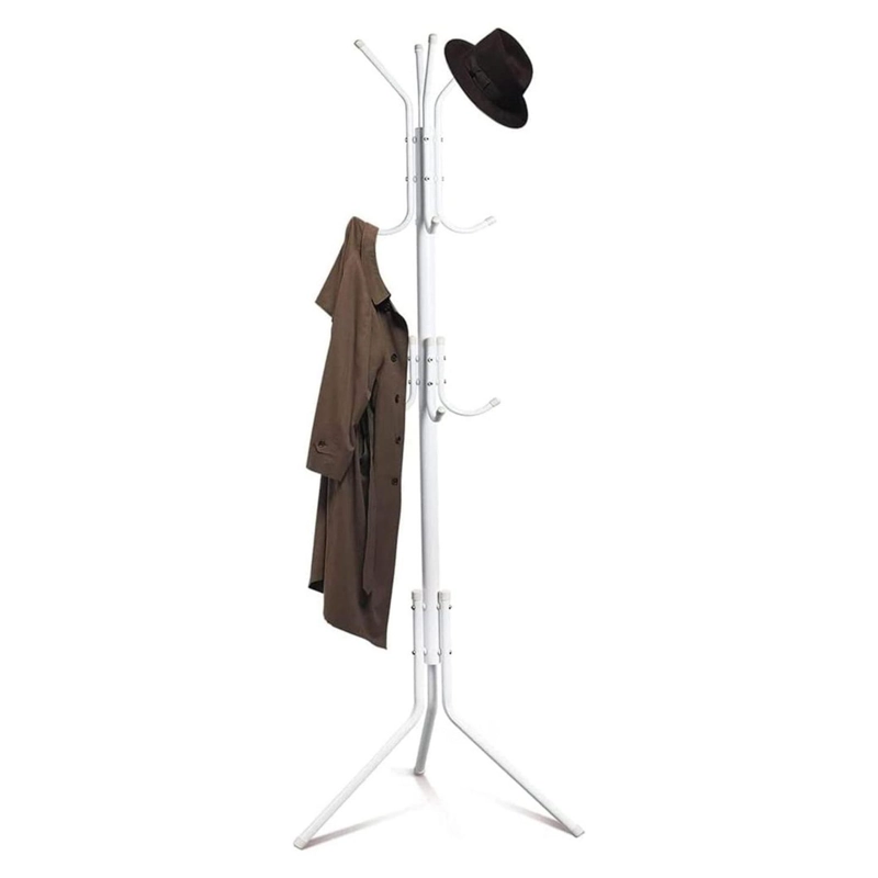 COLGADOR PERCHERO METALICO TRIPODE BLANCO 165 CM X 42 CM - 2