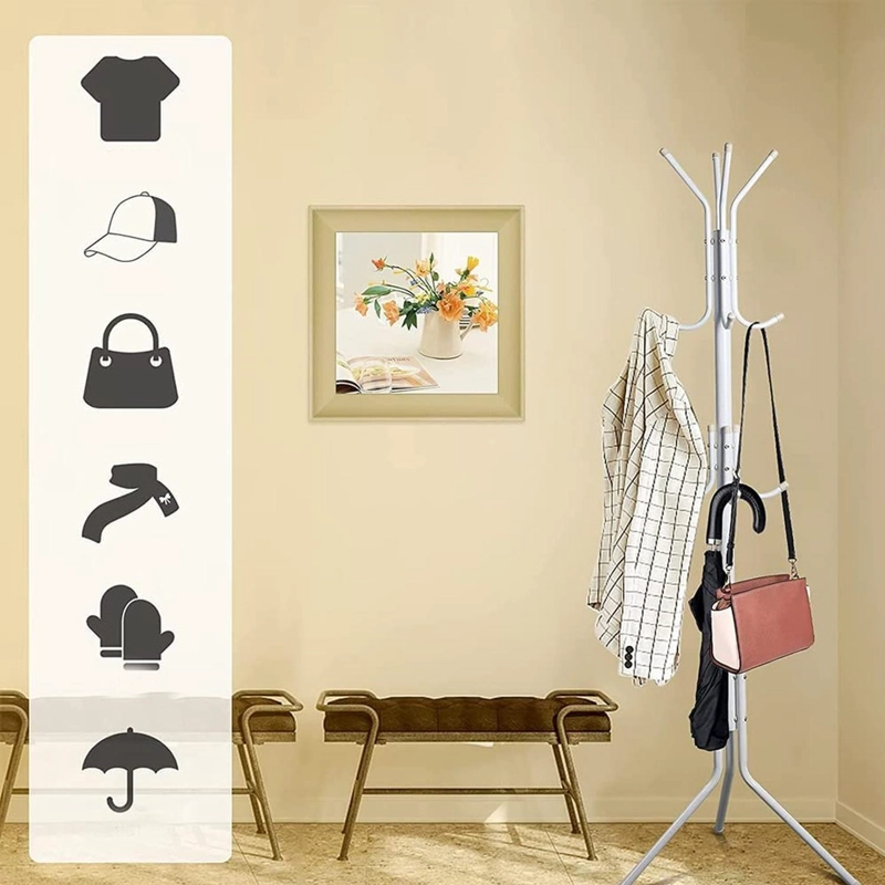 COLGADOR PERCHERO METALICO TRIPODE BLANCO 165 CM X 42 CM - 5