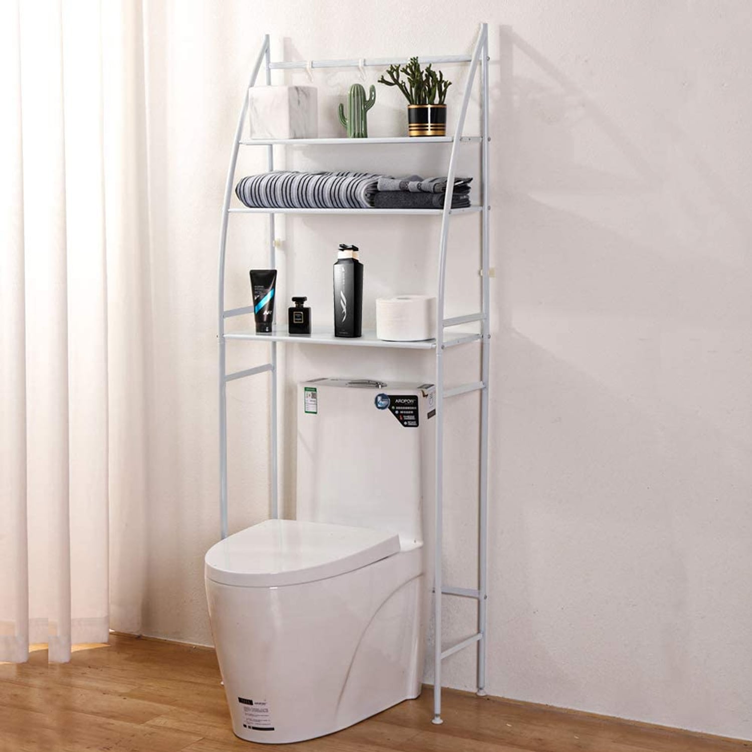 ESTANTE IMPORTCLICK HOG.123 METAL BLANCO ORGANIZADOR BAÑO REPISA 3 NIVELES 160X47X25 CM - 4