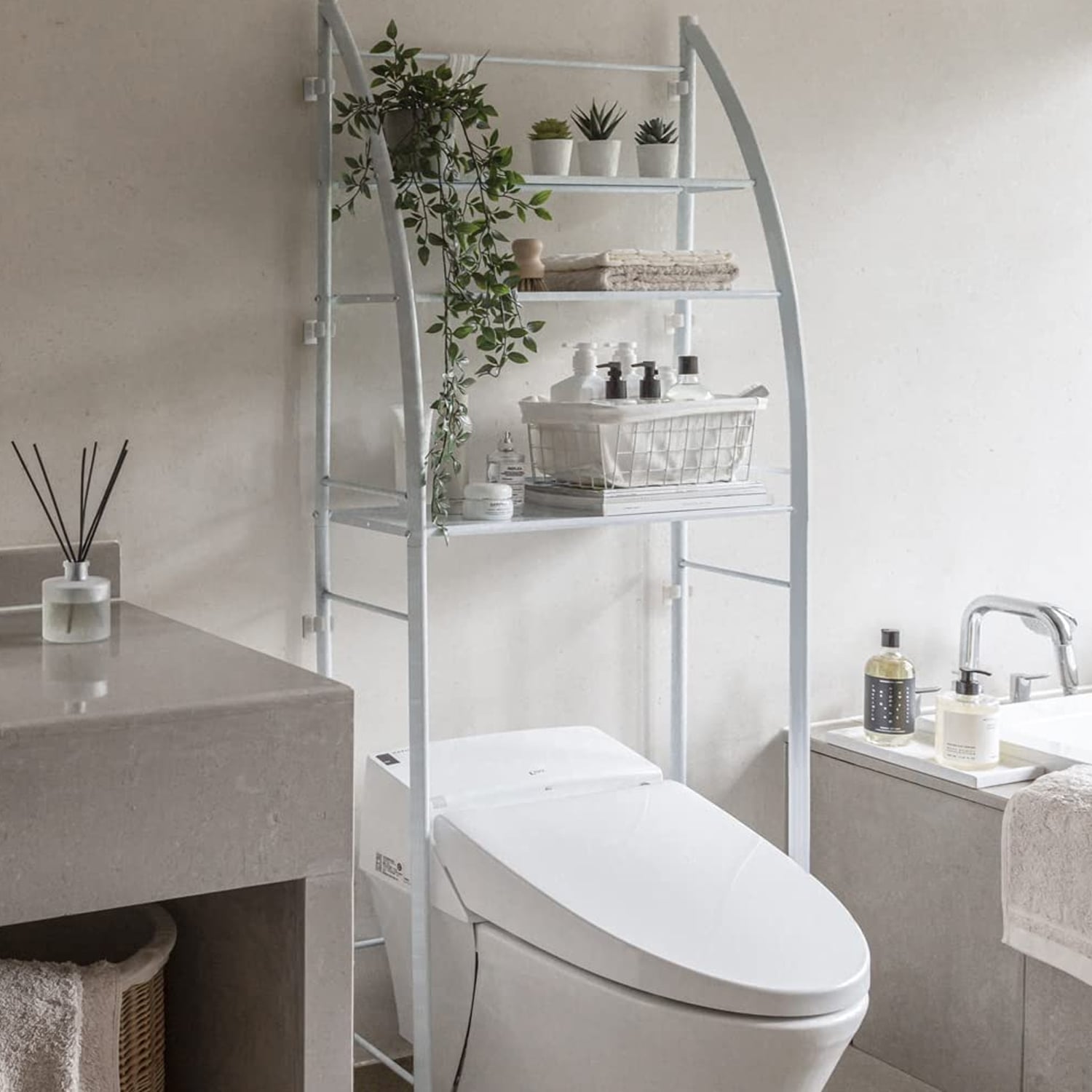 ESTANTE IMPORTCLICK HOG.123 METAL BLANCO ORGANIZADOR BAÑO REPISA 3 NIVELES 160X47X25 CM - 5