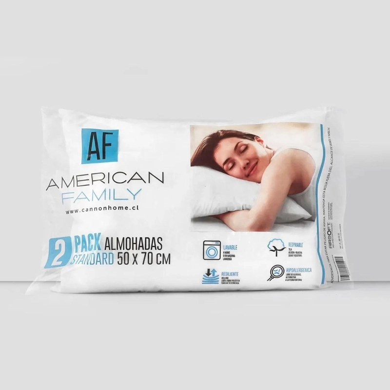 PACK 2 ALMOHADAS IMPORTCLICK MEMORIA CANNON FLEX HIPOALERGÉNICA 70 X 50 CM BLANCO - 5