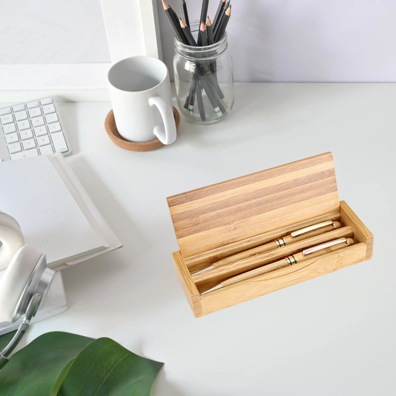 SET 2 BOLIGRAFO LAPIZ ESTUCHE BAMBU DELUXE - 5