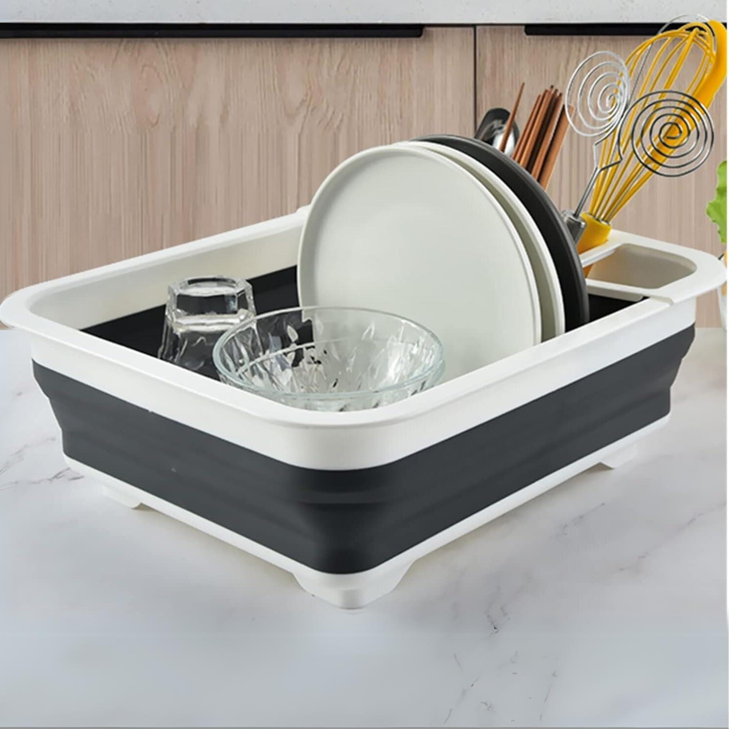 SECADOR ESCURRIDOR PLEGABLE PLATOS GRIS - 6